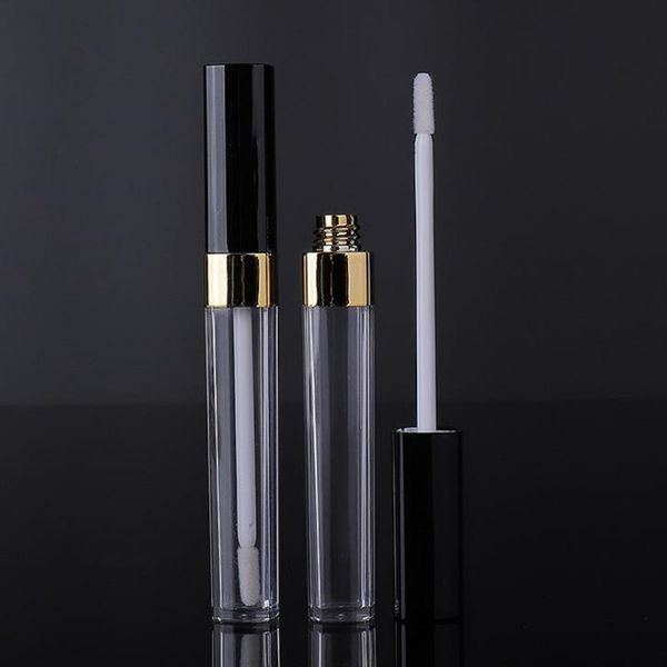 

5ml gold clear plastic empty lip gloss lipstick tubes containers wholesale retail refillable lip oil packaging f20171659