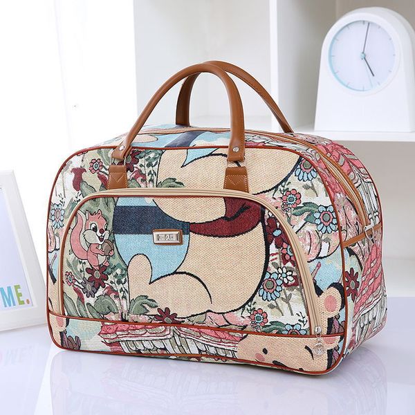 

women travel bags fashion pu leather large capacity waterproof print luggage duffle bag casual travel bags pt1083