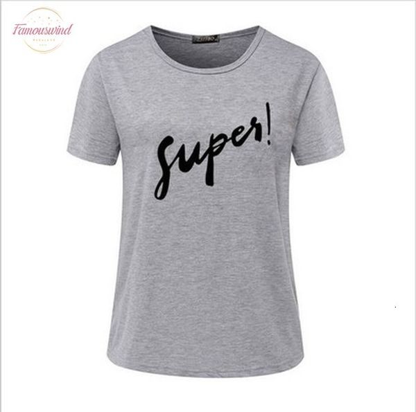 

t shirt women t shirt digital super letter print short sleeved summer style tshirt strange cloth vestidos ropa mujer t015, White