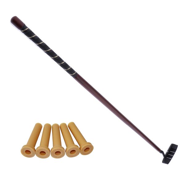 

3-section collapsible right hand golf putter wood shaft with 5pcs mat tees