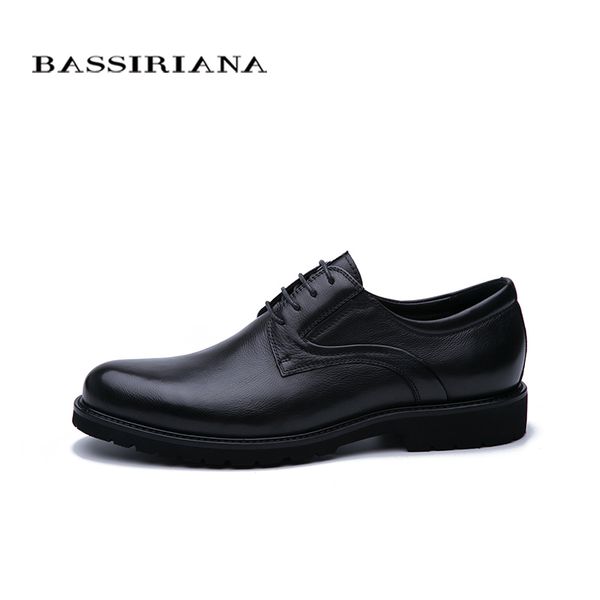 

bassiriana / 2019 new men's leather business shoes comfortable fashionable dress ing, Black