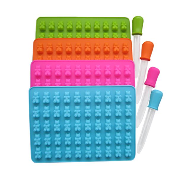 

50 cavity gummy bears silicone mold hard silicone candy chocolate dessert mold fondant cake decorating baking tool