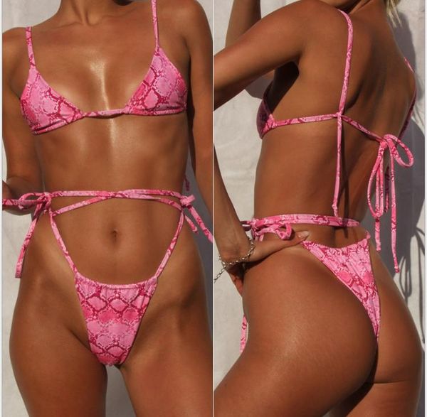 

2019 serpentine bikini band printed swimwear ladies'split swimwear t-pants