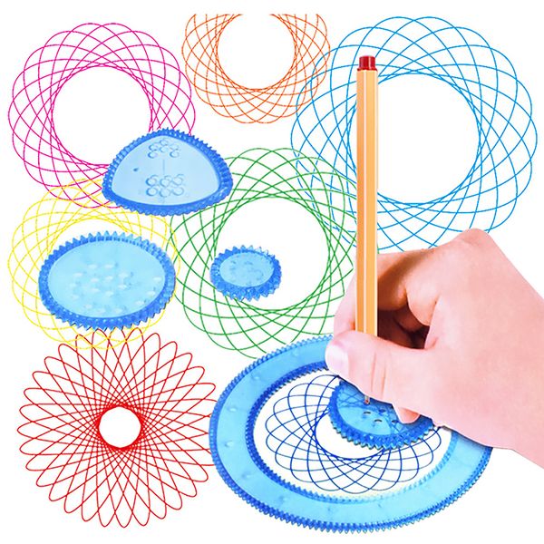 

magic graphic multi-function flower ruler student art painting toy children learning template cartoon stationery set