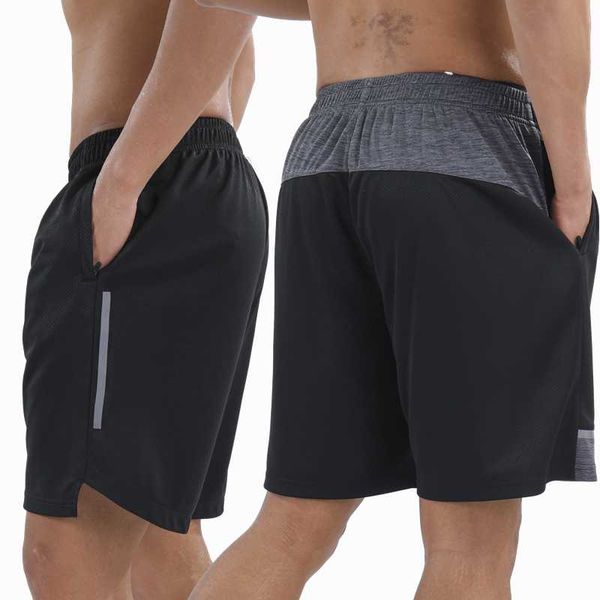 

quick dry shorts men running quick dry workout bodybuilding gym shorts sports jogging zipper pocket tennis training, Black;blue