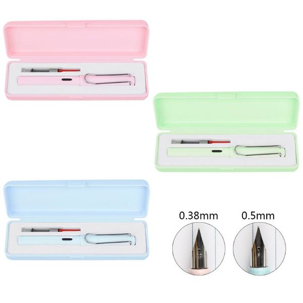 

fashion 0.5mm 0.38mm fountain pen replaceable ink fine nib business stationeries 19qa
