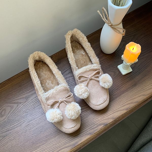 

square toe elegant loafers fur moccasin shoes 2019 fashion women's bow-knot all-match autumn female footwear casual sneaker, Black