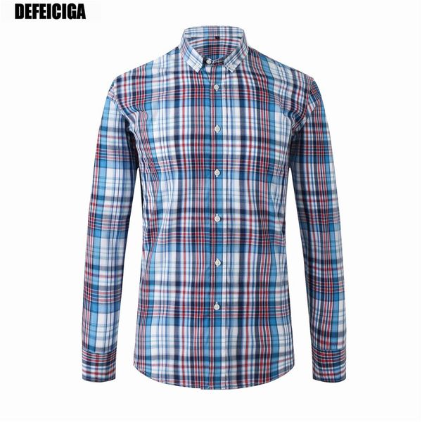 

2019 defeiciga mens plaid pure cotton shirt summer mens 100% cotton casual shirt fashion man shirts 026, White;black