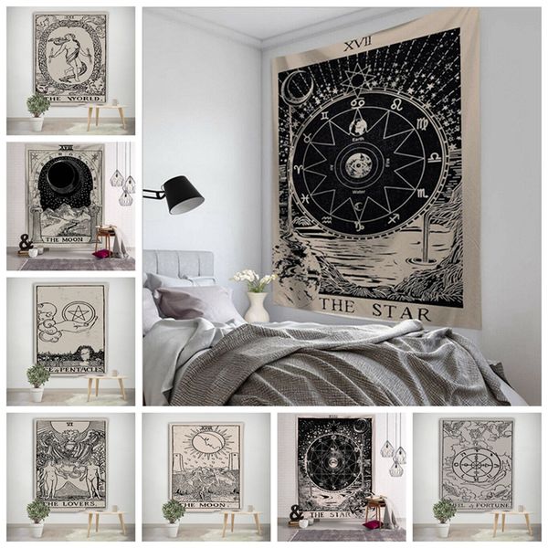 

150 * 100см таро карты гобелен астрология sun moon printting гобелен йога beach mat полиэстер гобелен главная братц hha1176
