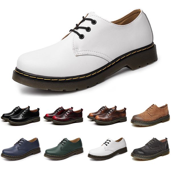 

2020 new designer casual shoes men leather black white blue business fashion platform flat party mens trainers sneaker size 38-45 color5