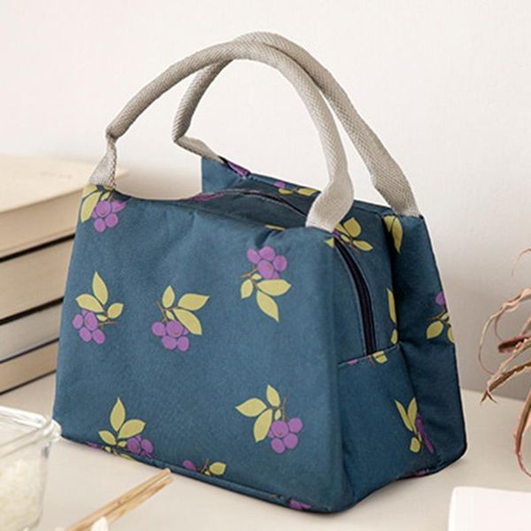 

reusable portable lunch bag new thermal insulated lunch box tote cooler bag bento pouch container storage bags, Blue;pink