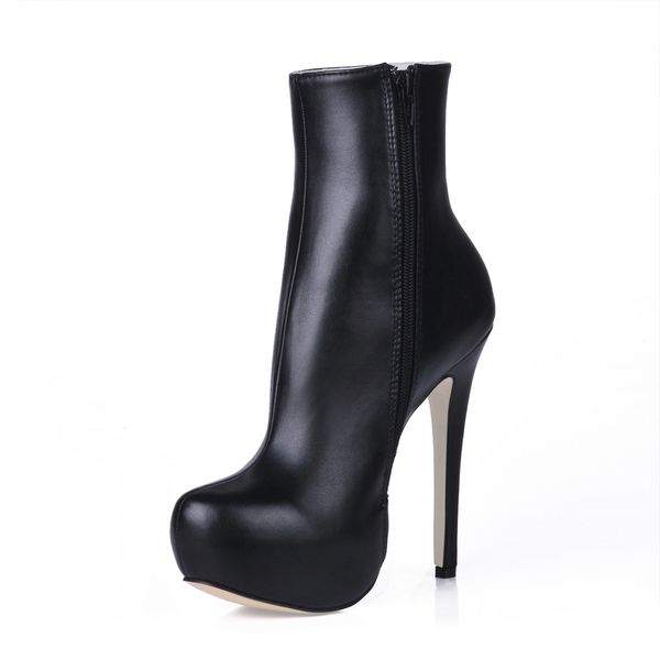 

party stiletto high heel platform women mid-calf boots bottes mi-mollet femmes talon haut aiguille yfete mode j3463bt-a1, Black