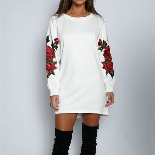 

sleeve flower hoodies sweatshirts 2020 women casual kawaii fashion fashion punk for girls clothing european korean, Black