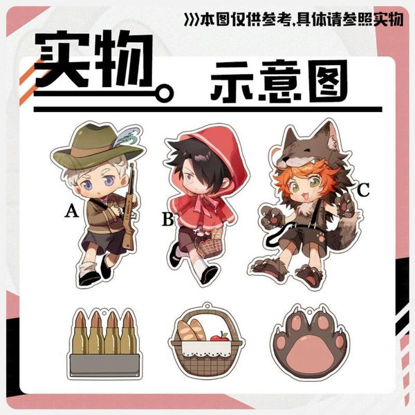 

acrylic keychain strap keyring anime the promised neverland ray emma norman cute, Silver