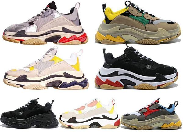 

luxury 2019 triple s old dad shoes tripler sneakers green clear sole chaussures retro scarpe women zapatos men hommes hombre zapatillas t1, Black