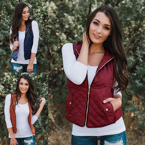 

r&h new style fashionable waistcoat 2019 autumn winter pocket zipper lapel pure color sleeveless cotton women's shaping cardigan, Black;white