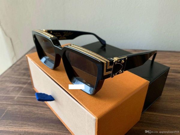 

2019 luxury millionaire m96006wn sunglasses full frame vintage designer sunglasses for men shiny gold logo sell gold plated 9600, White;black