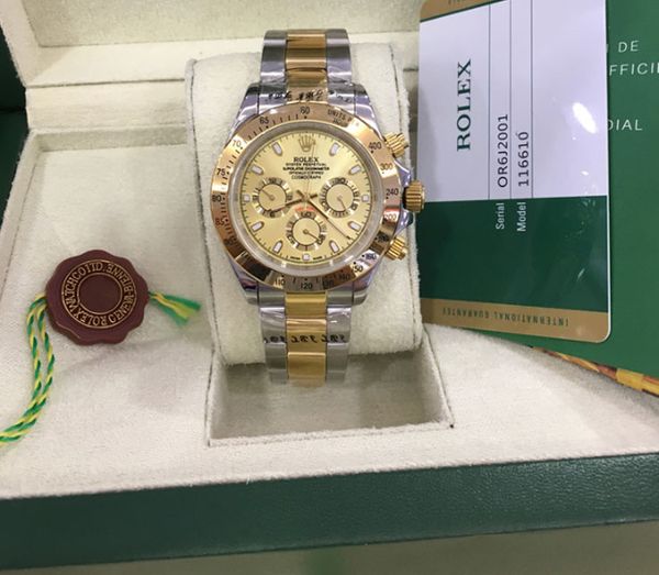 

with original box wristwatches sapphire 40mm 116509 automatic mechanical mens men's watch watches no chronograph gold dial, Slivery;brown