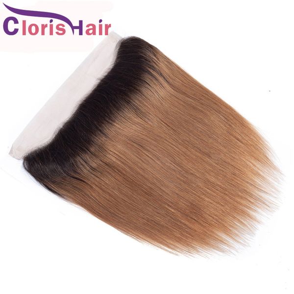 Ombre Swiss Lace Frontal 13x4 Human Hair Malaysian Virgin Straight