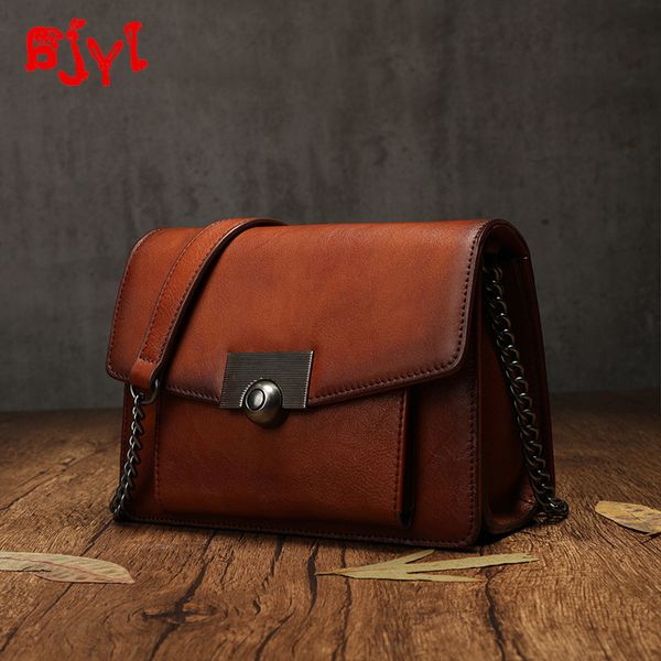 

retro niche leather women small bag women's new fashion double chain leather small square bag flip single shoulder diagonal bags