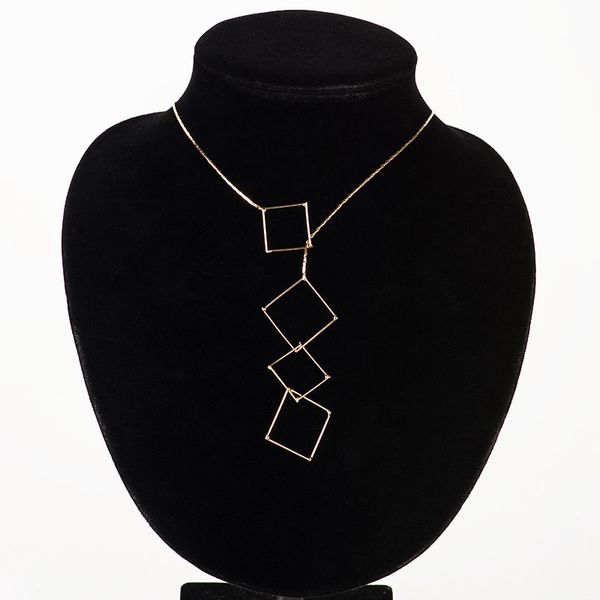 

yfjewe vintage style chic y shaped gold color necklace for women bar circle lariat necklace pendant #n086, Silver