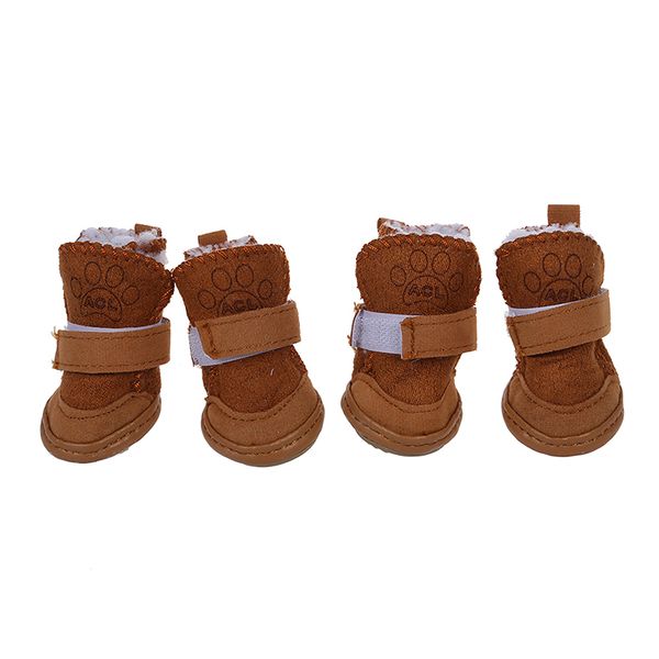 

pet dog snow shoes warm winter boots protective booties set of 4 coffee size 1, Black;grey