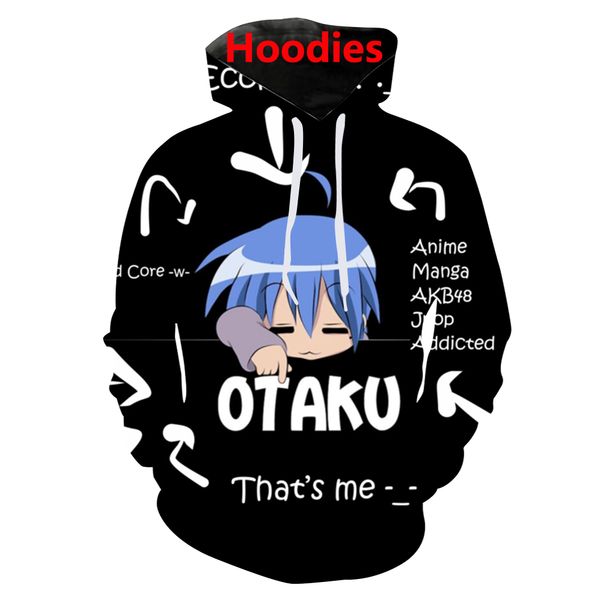 

3d print anime am a otaku harajuku shirts/sweatshirts/hoodies/pants homme clothes men streetwear hip hop funny tracksuit coat, Black