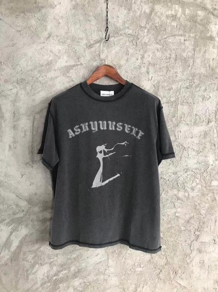 

men vintage look washed black short sleeve t shirt hi street tee, White;black