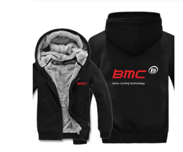 

winter bmc switzerland hoodies men fashion wool lining jacket bmc cyclinger sweatshirts men coat pullover