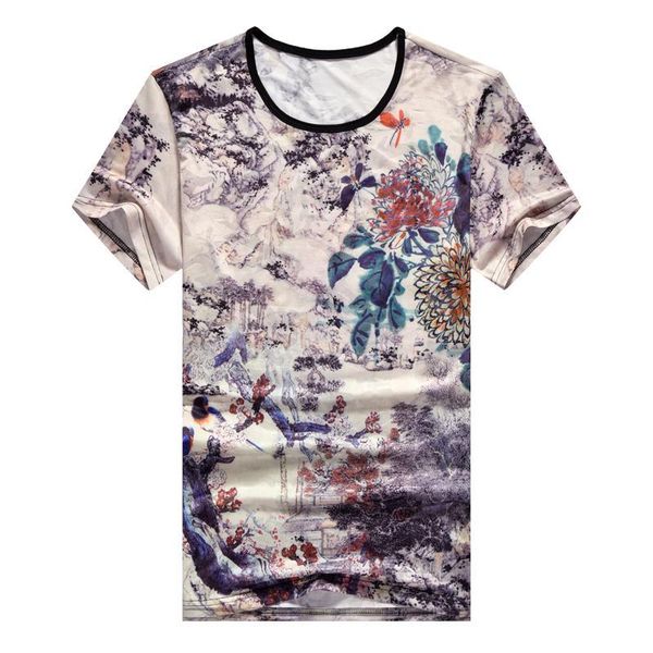 

short sleeve t shirt men o neck summer tshirt tees 3d print brand fashion clothes elegant plus size m-7xl, White;black