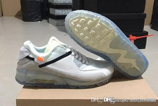 

2018 new airs cushion 90 ice blue 10x sports white casual sneakers size 40-46, Black