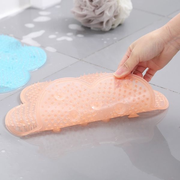 

1pcs lazy bath shower back brush massage pad soft silicone suction cup bathroom remover skid cleaning foot brush pad bathroom