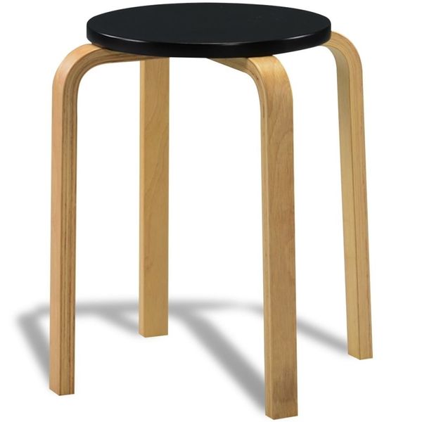 

4 black stackable stool made of solid bentwood garden sets