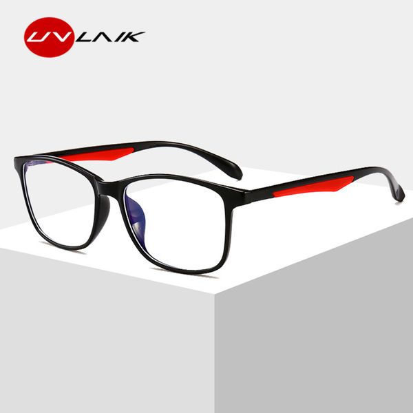 

uvlaik anti blue light blocking glasses men filter reduces digital eye strain clear lens computer gaming glasses improve comfort, White;black