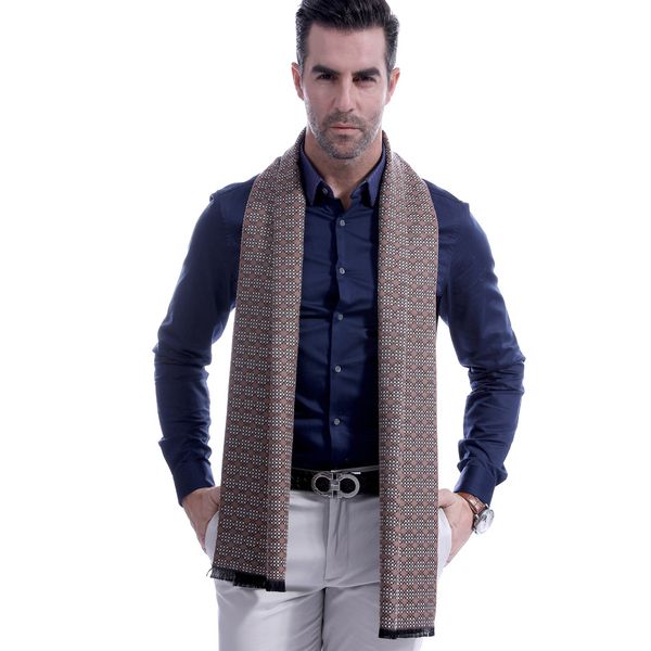 

business casual plaid scarves men warm cashmere scarf, Blue;gray
