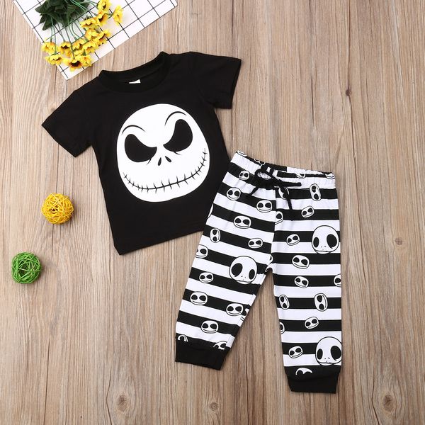 

baby set newborn baby boy skull print shirt long pant summer set 100% cotton short sleeve bow pullover high waist ing, Pink;blue