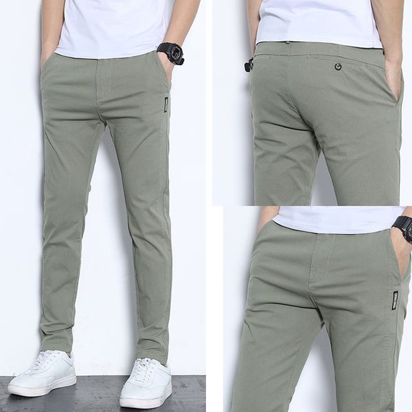 

smart casual clothes 2020 new men's summer leisure full length trousers straight stretch of cultivate one's morality joker trend, Black