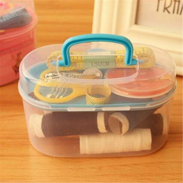 

sewing kit travel thread needle scissor home box set measure thimble case home organizer tools storage