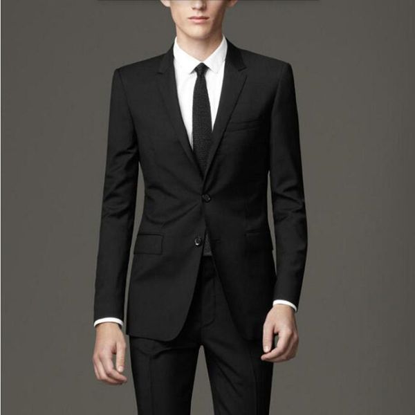 

black wool blended men suits custom made men's wedding suits tuxedos good quality formal business occasions suits(jacket+pants), White;black