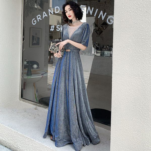 

2020 новый блестки вечернее платье длинные элегантный backless вечернее платье игристых a-line иллюзия v-образным вырезом банкет вечернее пл, White;black