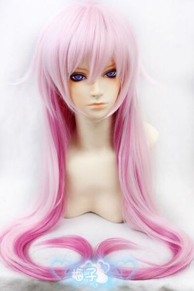 

382 k neko 100cm pink mix purple fashion cosplay wig + wig cap, Black