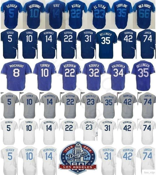 

Men Women Youth Kids 8 Manny Machado Corey Seager Justin Turner 35 Bellinger Kenley Jansen 22 Clayton Kershaw 60th Patch Baseball Jersey