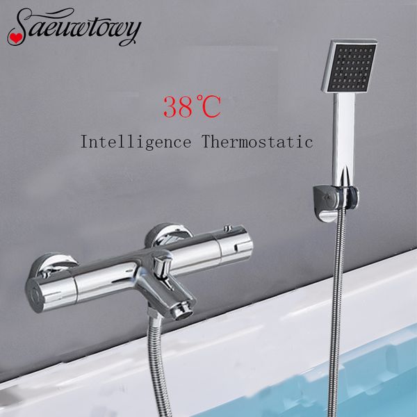 

bathtub faucets chrome telephone type wall-mounted thermostatic shower faucet set bathroom and cold tap mixed valve
