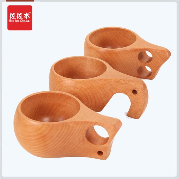 

beech hand cup coffee cup european finland kuksa wooden travel portable custom logo