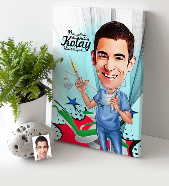 

personalized mr dentist cartoon canvas table 30x50 cm 4 pet supplies home garden