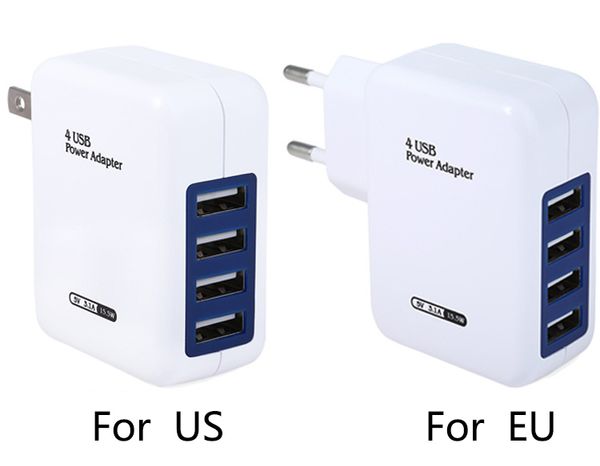 

Eu u plug 4 port u b charger adapter 5v 3 1a fa t charging u b hub wall charger for iphone ipad for am ung xiaomi