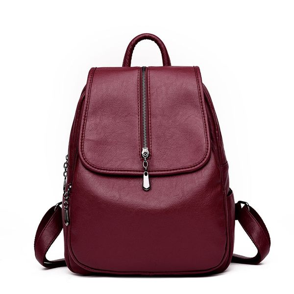 

2019 women backpacks vintage female leather shoulder bag sac a dos travel ladies bagpack mochilas school bags for girls preppy