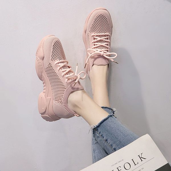 

gyp women's shoes summer new 2019 flying weaving casual woman sneakers hollow lace-up breathable mesh flats shoes women mm-136