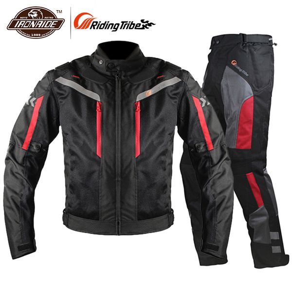 

riding tribe motorcycle jacket men breathable motorcycle pants moto jacket windproof motorbike cruiser touring clothing raincoat, Black;blue