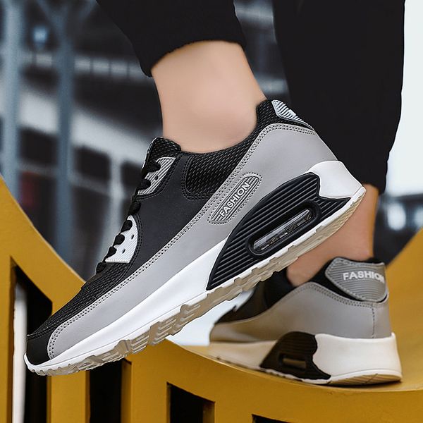 

casual shoes men breathable comfortable fashion 2019 male non-slip lace-up r lightweight jogging sneakers zapatos hombre, Black